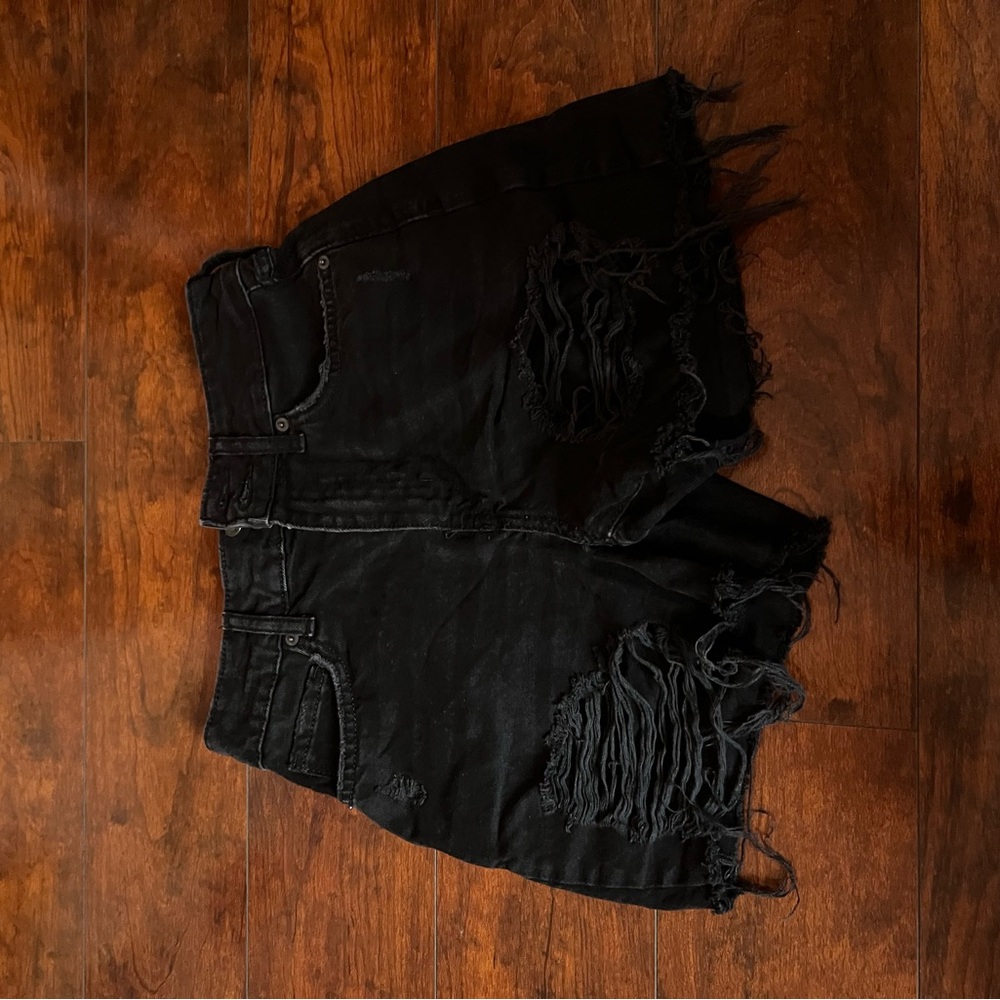 Forever 21 Black Jean Shorts Distressed Cut-Off